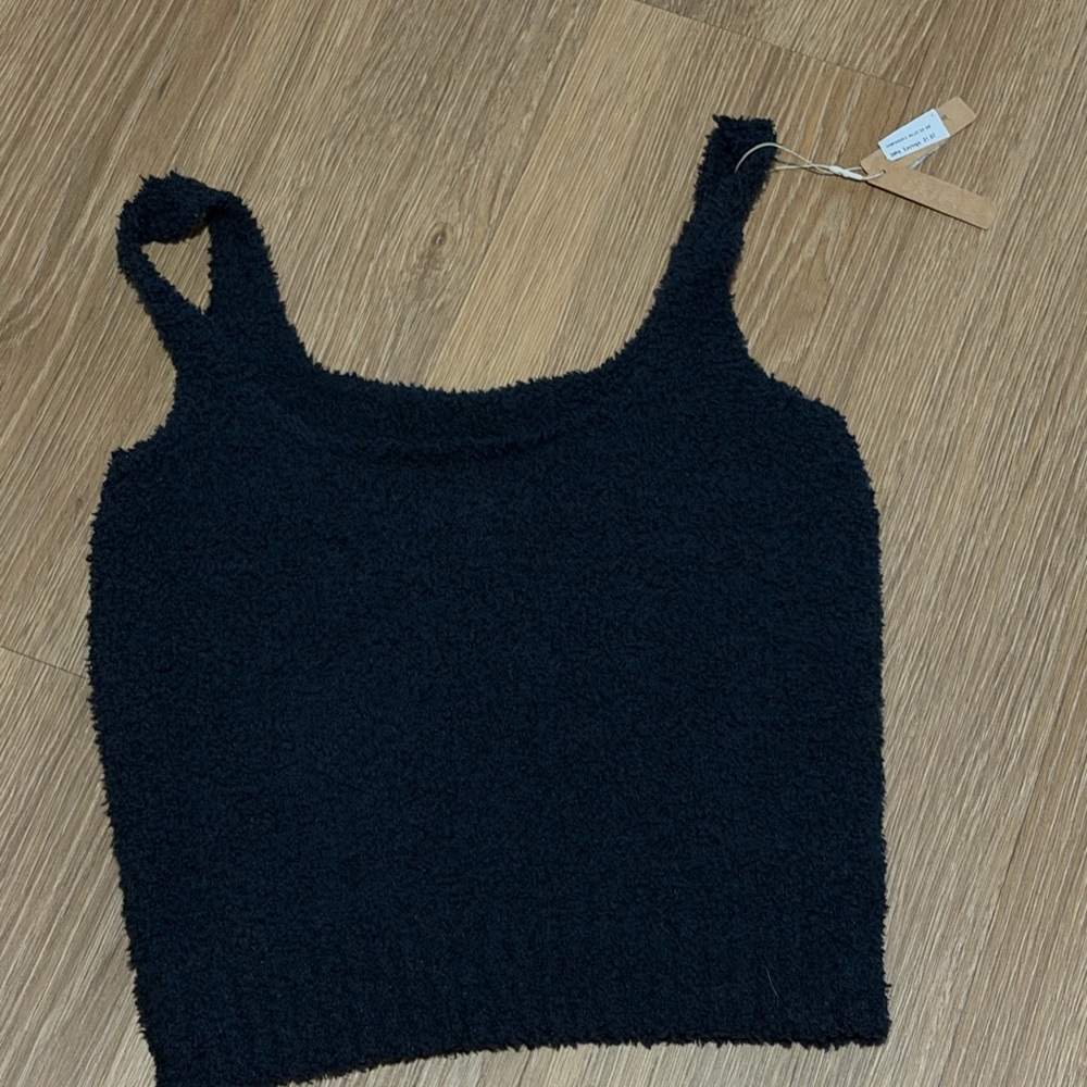 SKIMS Black Textured Tank Top